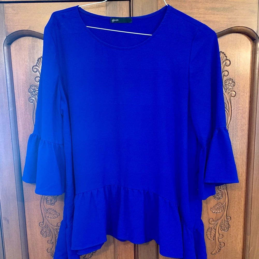 Blue Long Sleeve Top